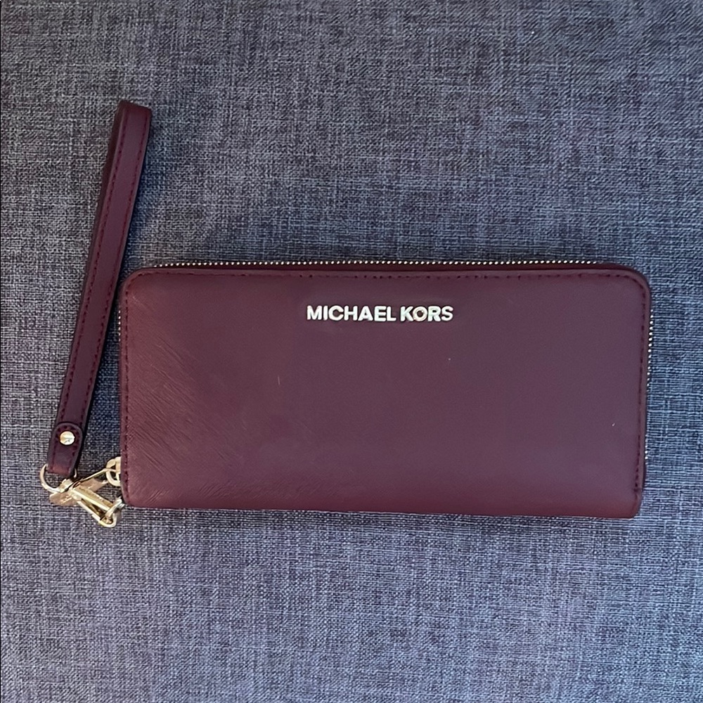 Michael Kors Burgundy Wristlet Wallet
